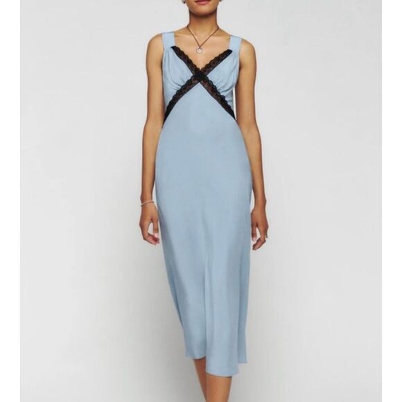 Reformation Provence Silk Midi Dress - Picture 1 of 13